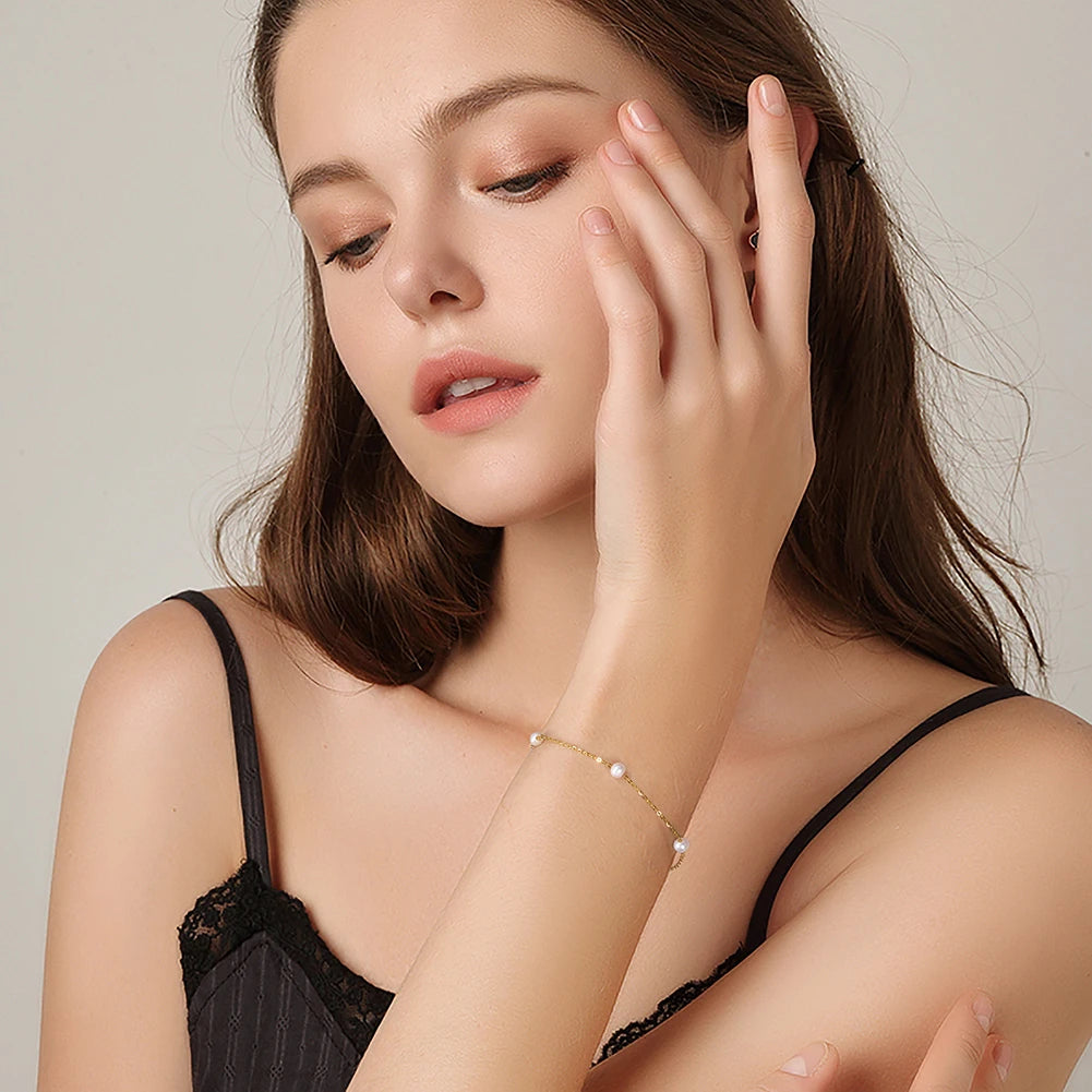 Armband Giulietta Detailansicht - 925 Silber mit kultivierter Süßwasserperle in barocker Form