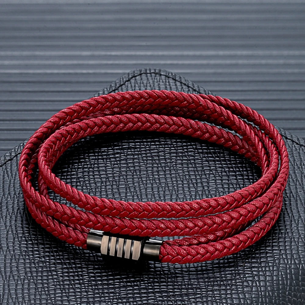 Armband Dave - Hochwertiges Leder kombiniert mit Edelstahl-Elementen