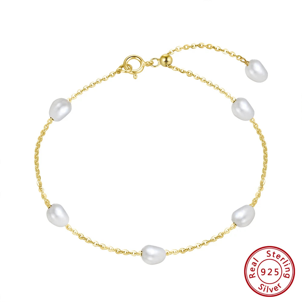 Armband Giulietta aus 925 Sterling Silber mit barocker Süßwasserperle - Hauptansicht des eleganten Schmuckstücks