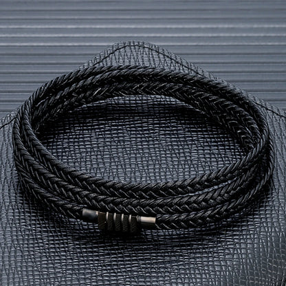 Armband Dave - Geflochtenes Herrenarmband aus Leder mit Magnetverschluss