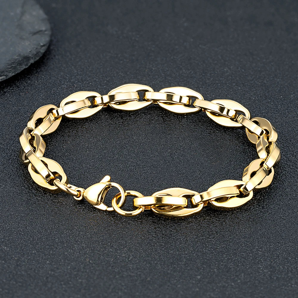 Armband Lips aus Edelstahl - Vintage-Stil mit geometrischem Muster in verschiedenen Farben
