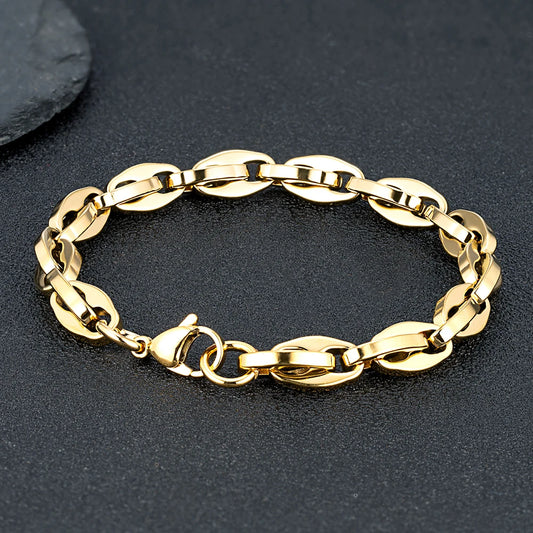 Armband Lips aus Edelstahl - Vintage-Stil mit geometrischem Muster in verschiedenen Farben